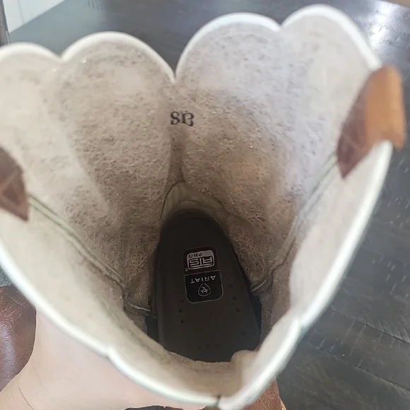 Ariat Brown and Green Leather Boots - Picture 8 of 15